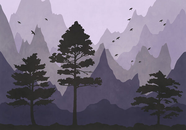 Landscape with mountains and trees Landscape with mountains and trees