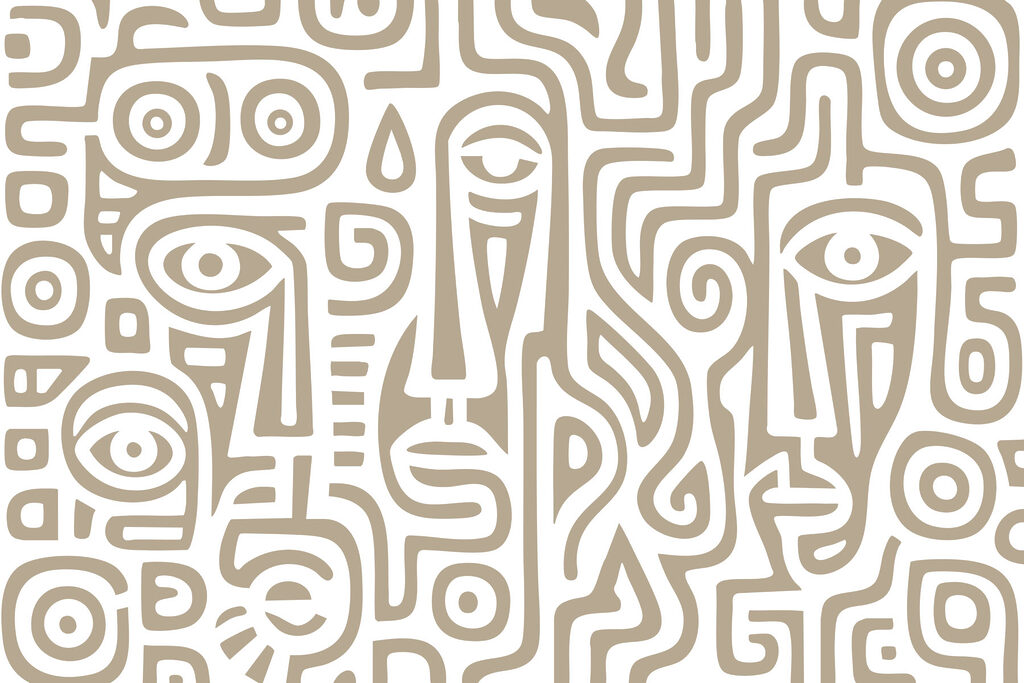 Pattern of lines and faces Pattern of lines and faces