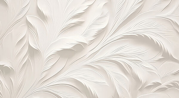 White feather pattern on a white surface