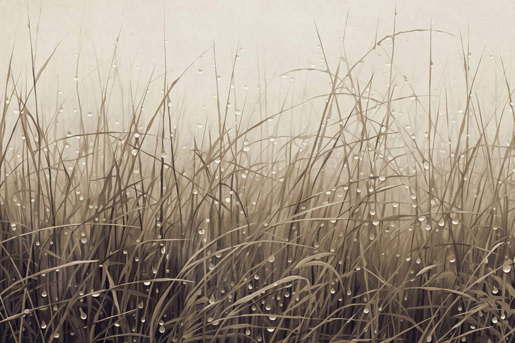 Gentle raindrops on soft grass Gentle raindrops on soft grass