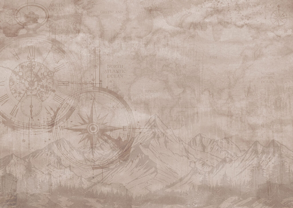 Map of mountains and a compass Map of mountains and a compass