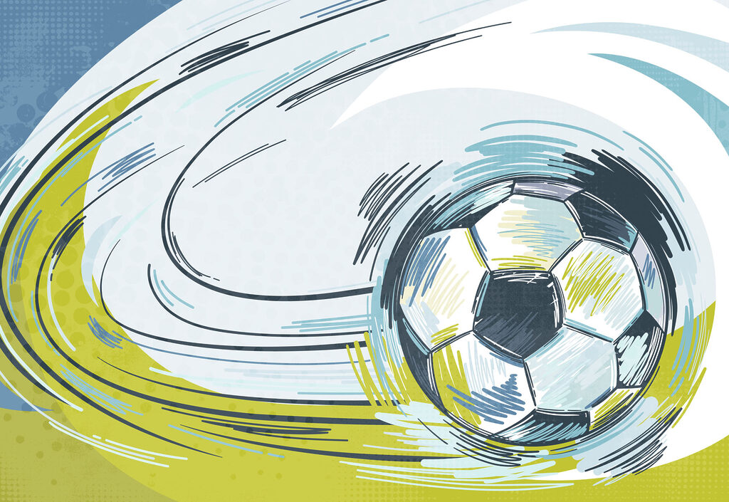 Football ball in motion