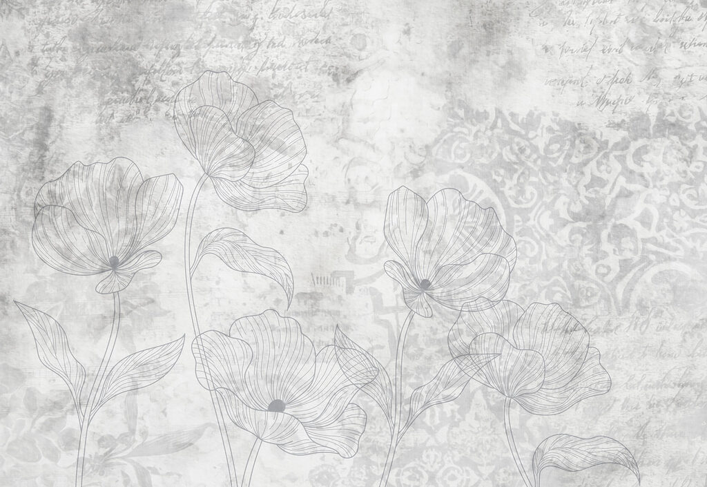 Grey and white floral pattern