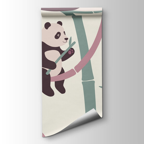 Group of pandas on bamboo branches Group of pandas on bamboo branches