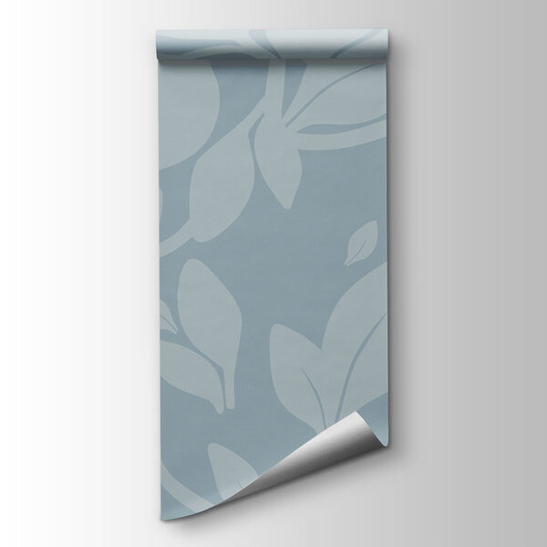 Pattern of leaves on a blue background Pattern of leaves on a blue background