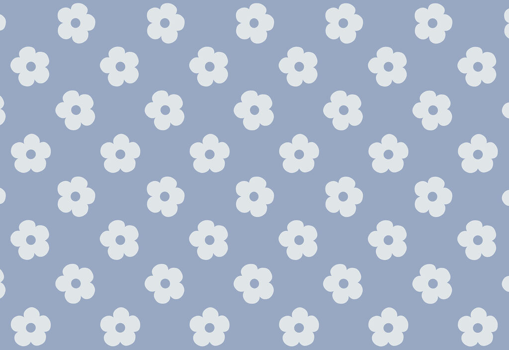 Pattern of white flowers on a blue background Pattern of white flowers on a blue background