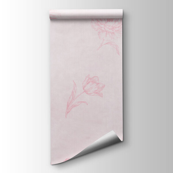 Pink flower pattern on a white surface Pink flower pattern on a white surface