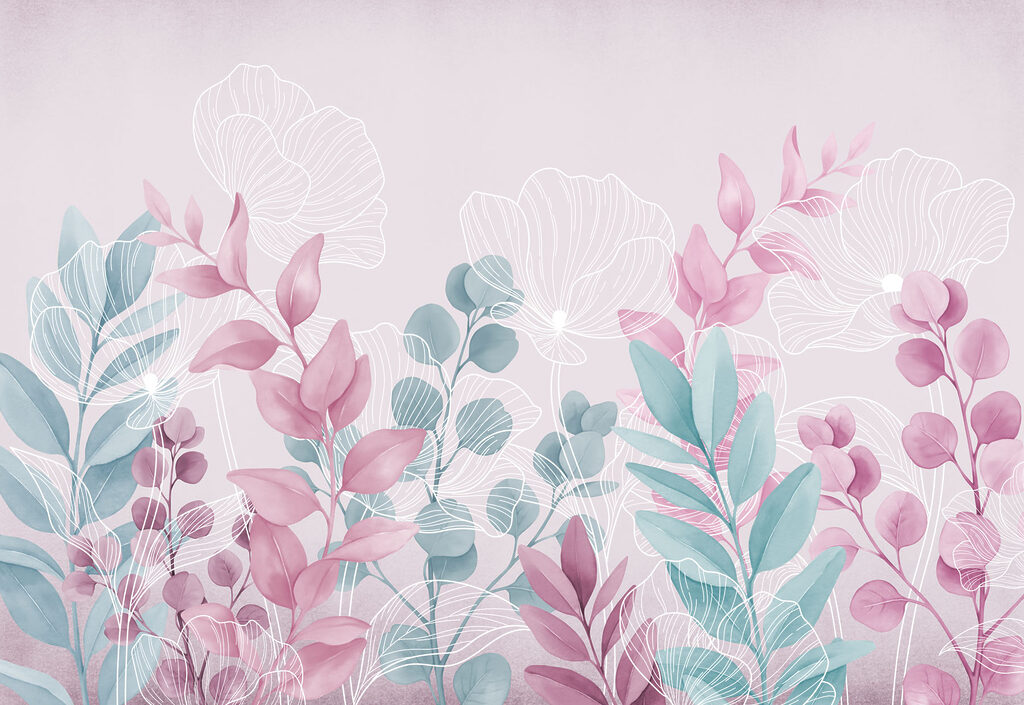 Serene pastel botanical illustration Serene pastel botanical illustration