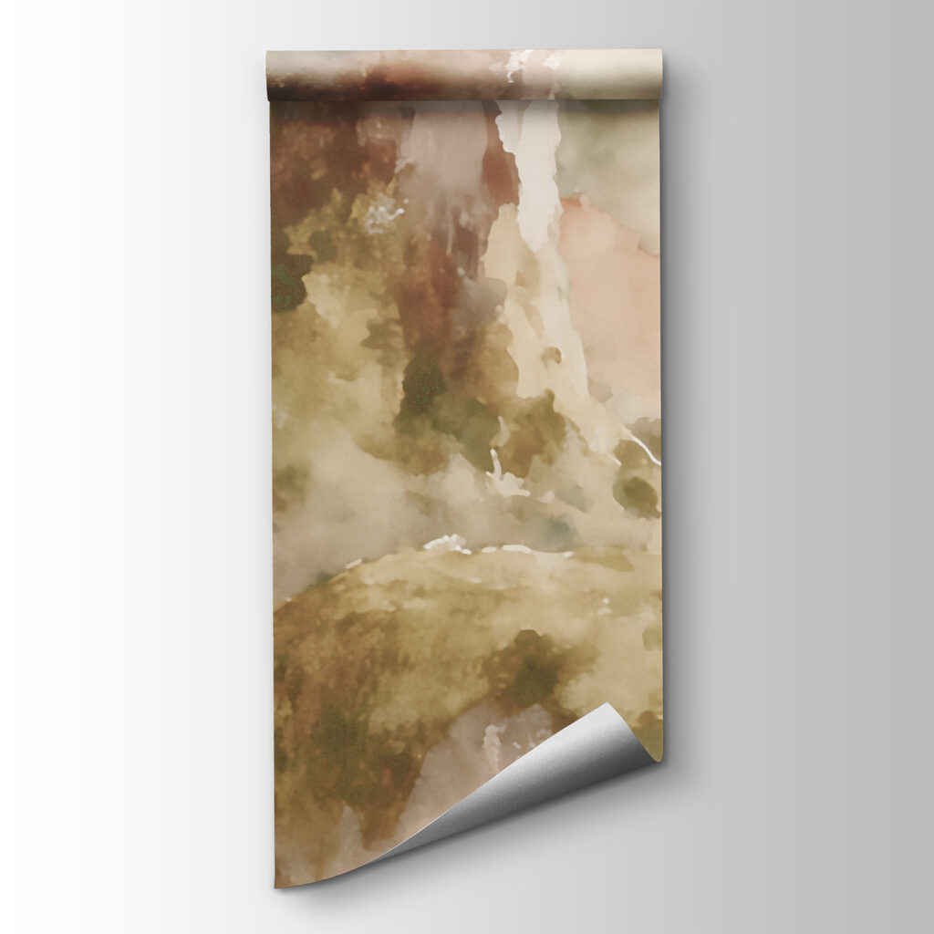 Watercolor painting of a river with rocks and trees Watercolor painting of a river with rocks and trees