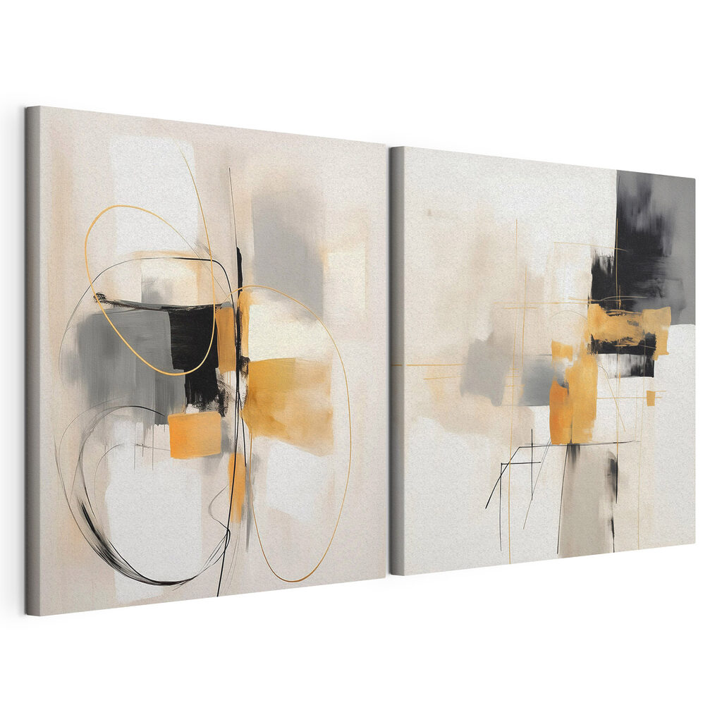 Two paintings of different colors