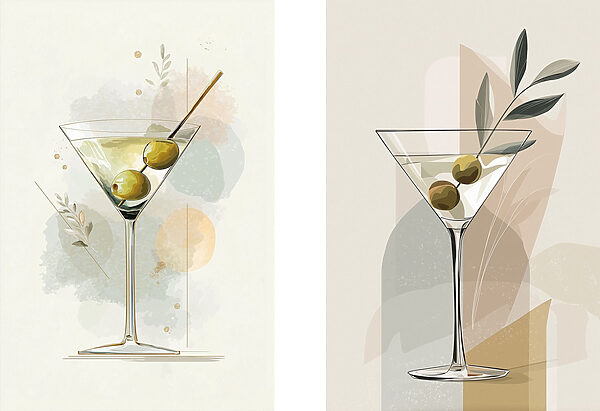 Two different colored glasses