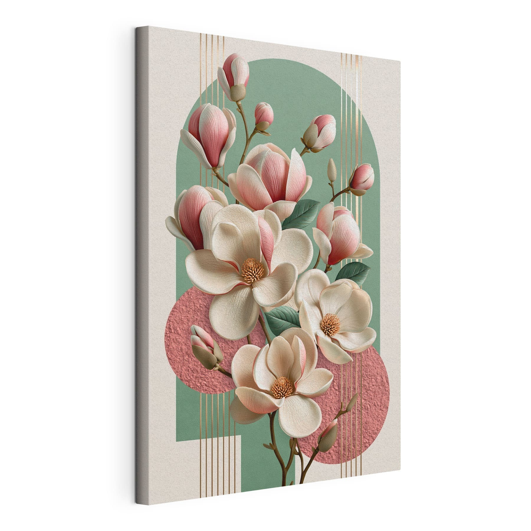 Magnolia blooms in soft pastel tones