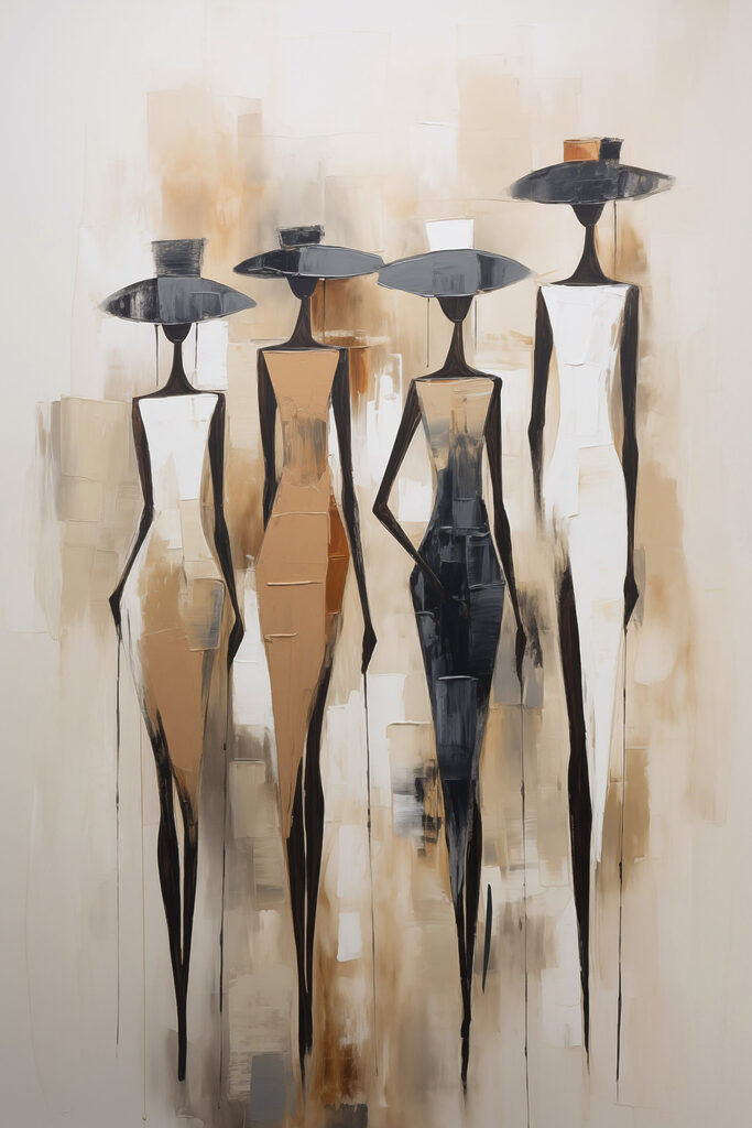 Painting of women in different colors