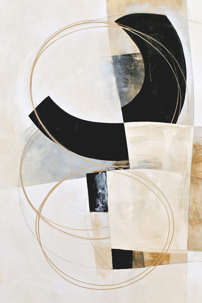 Painting of a black and white art