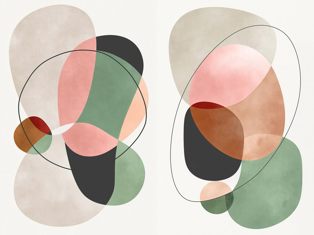 Abstract shapes in soft colors