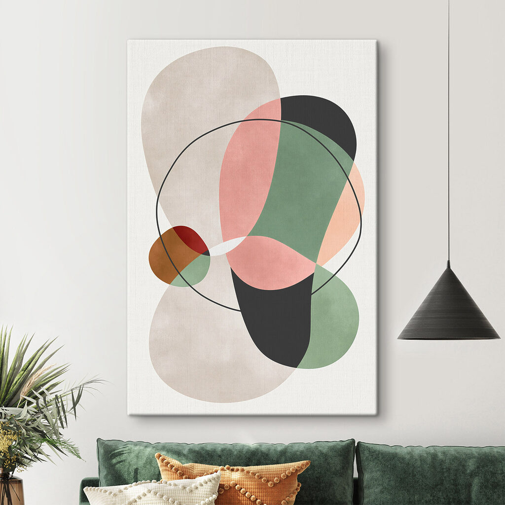 Colorful art piece with circles and lines Colorful art piece with circles and lines