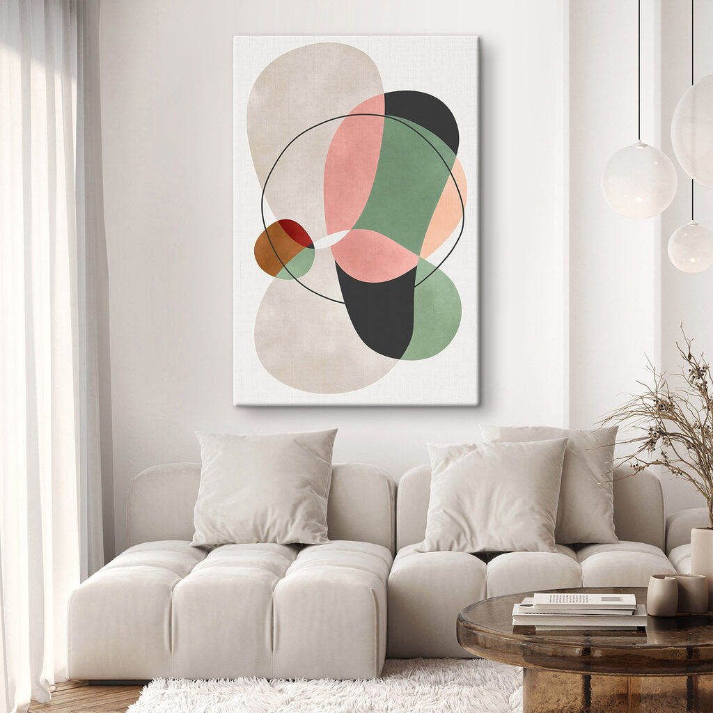 Colorful art piece with circles and lines Colorful art piece with circles and lines