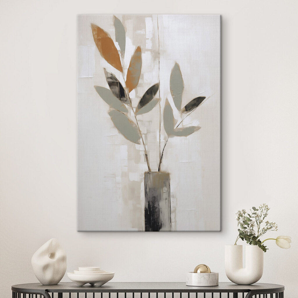 Painting of a plant in a vase Painting of a plant in a vase