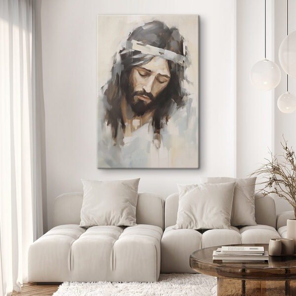 Painting of a man with a cross on his head