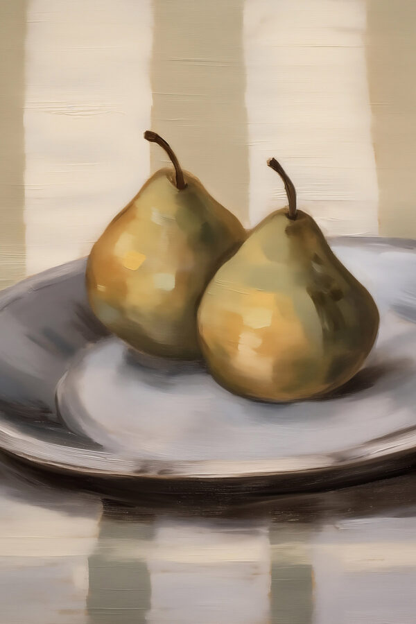 Pair of pears on a plate