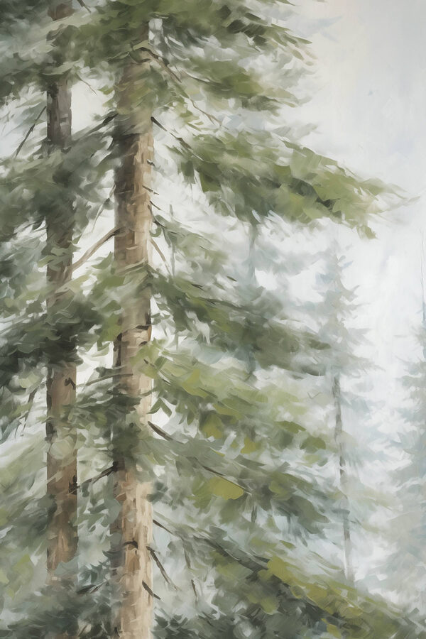 Painting of trees in the woods Painting of trees in the woods