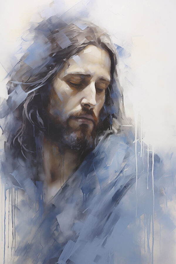 Painting of a man with long hair