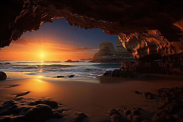 Sunset over a beach