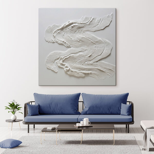 White fabric with a wavy pattern White fabric with a wavy pattern