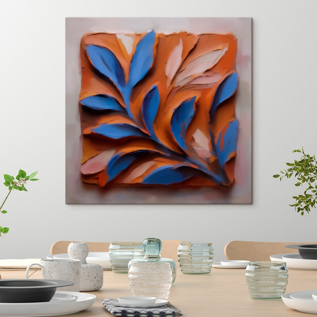 Blue and orange leaf design Blue and orange leaf design