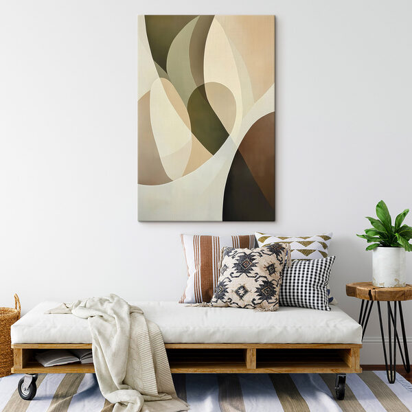 Fluid shapes in soft earth tones