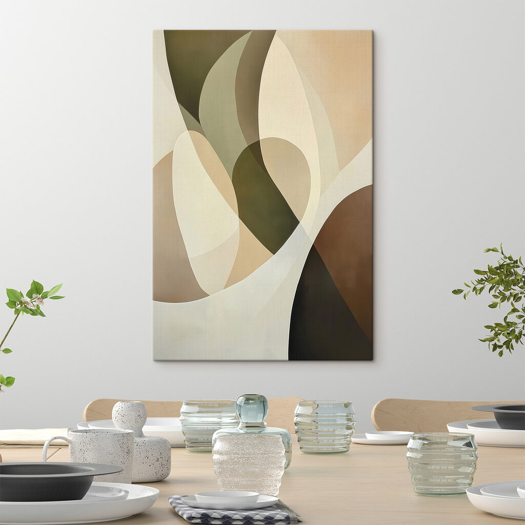 Fluid shapes in soft earth tones