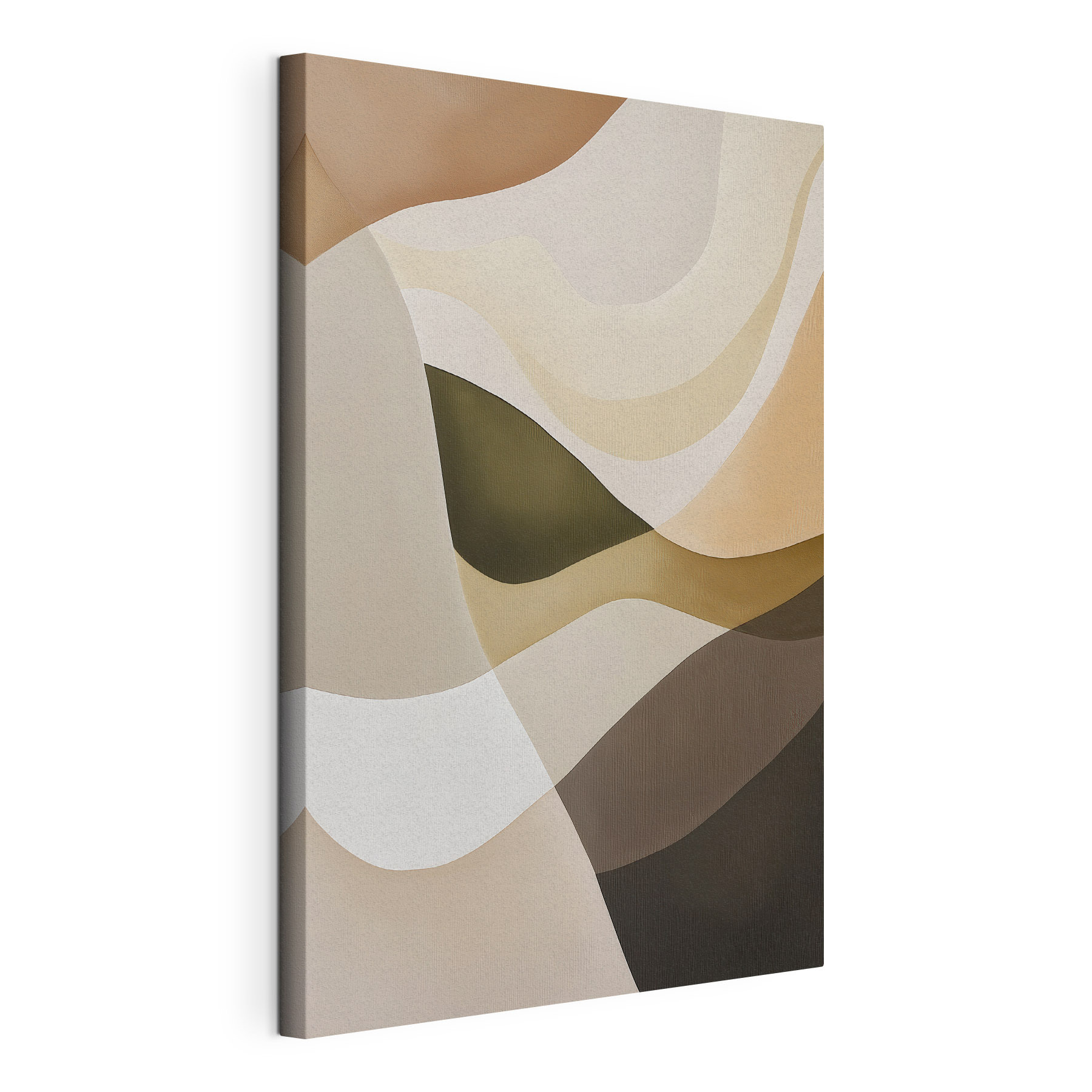- Soft curves in earthy tones