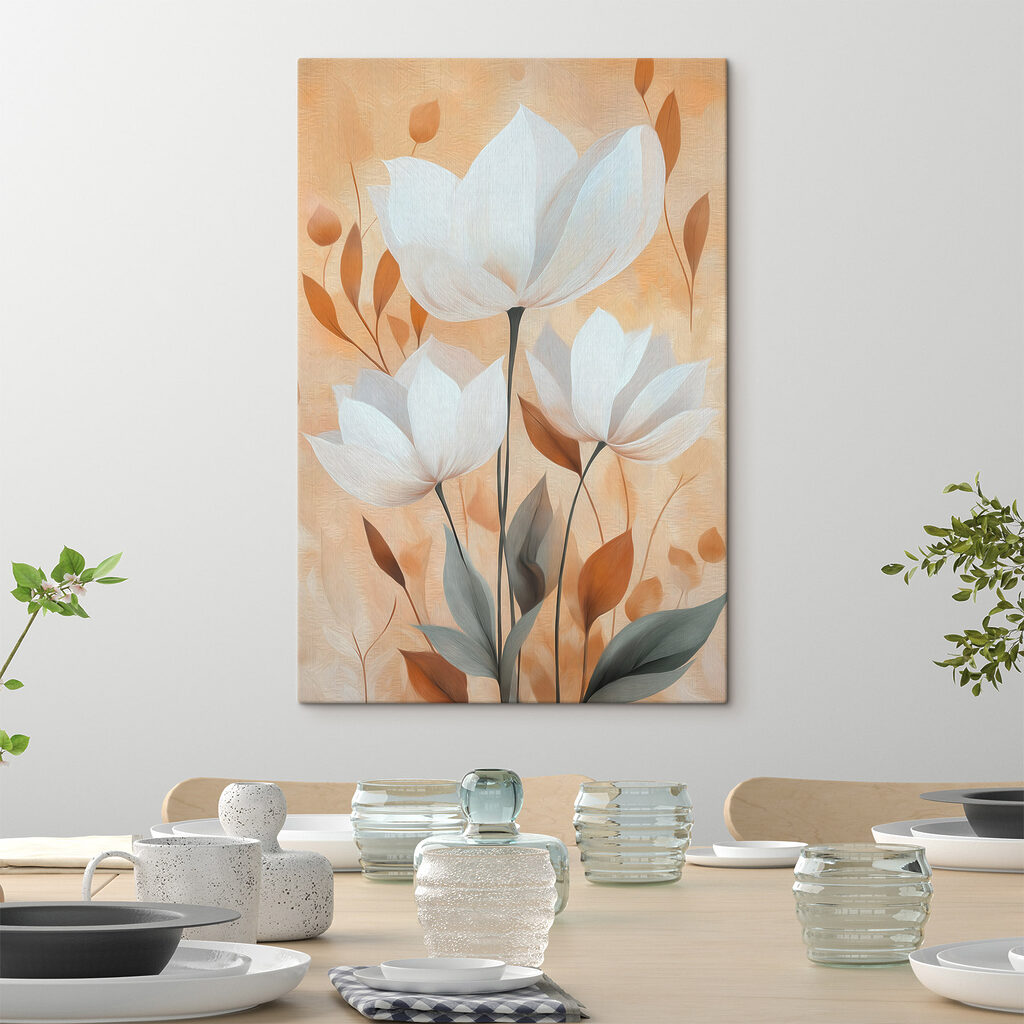 Painting of flowers and leaves
