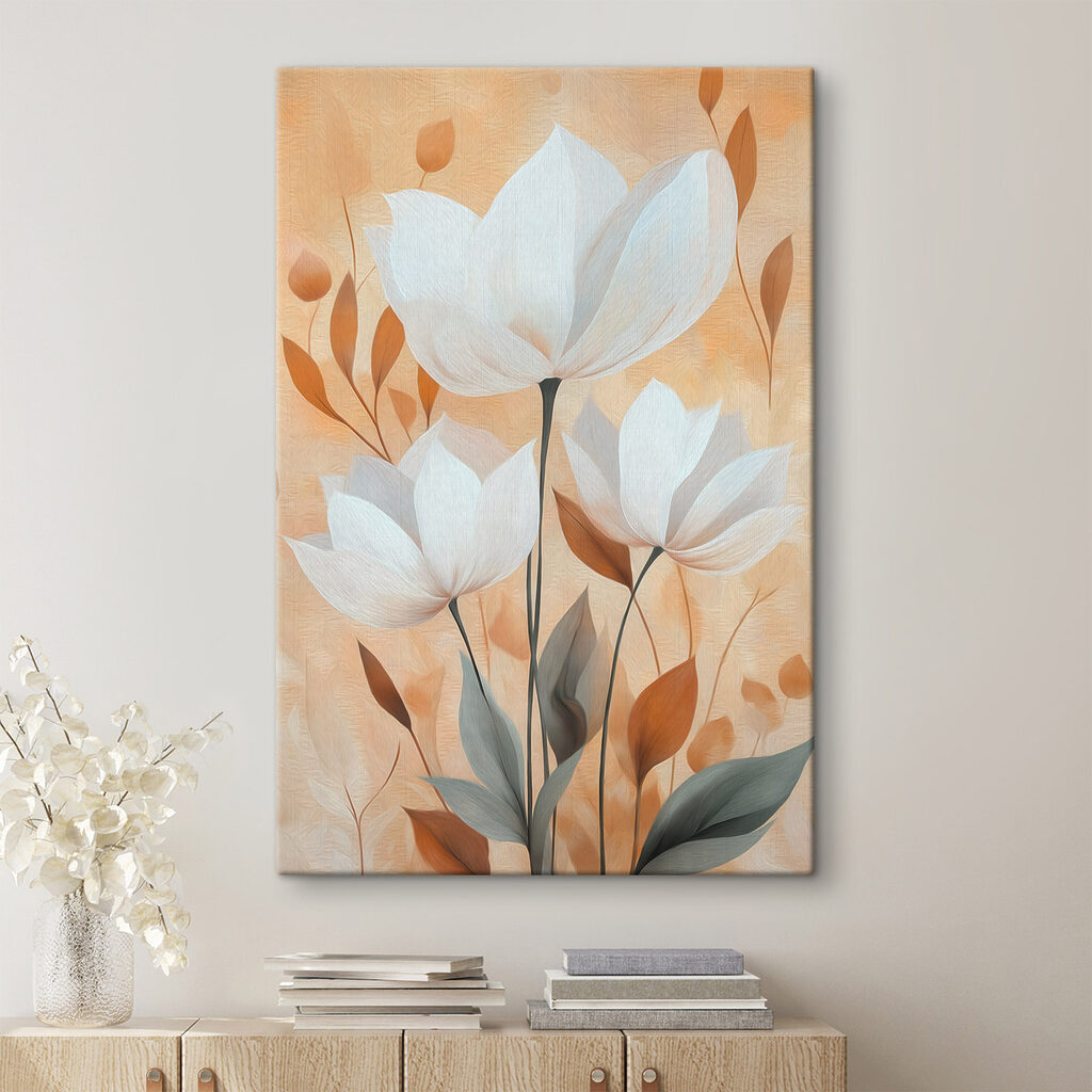 Painting of flowers and leaves