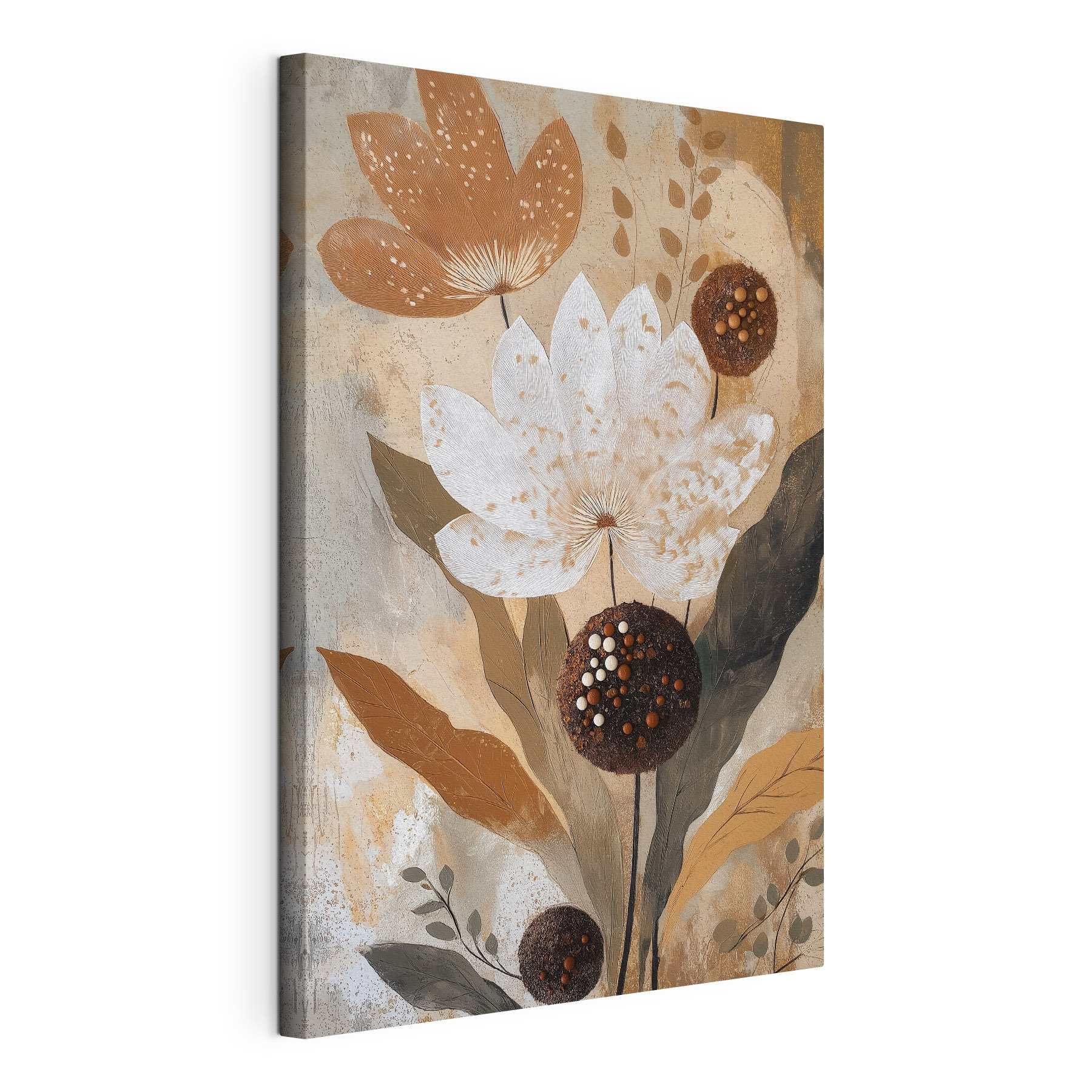 Painting of flowers and leaves