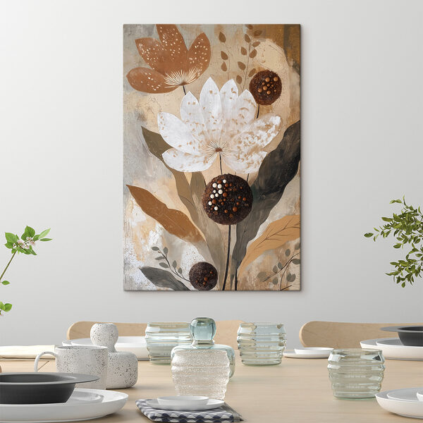 Painting of flowers and leaves