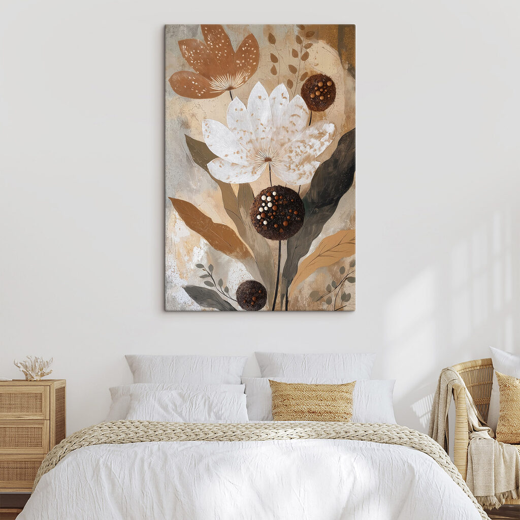 Painting of flowers and leaves