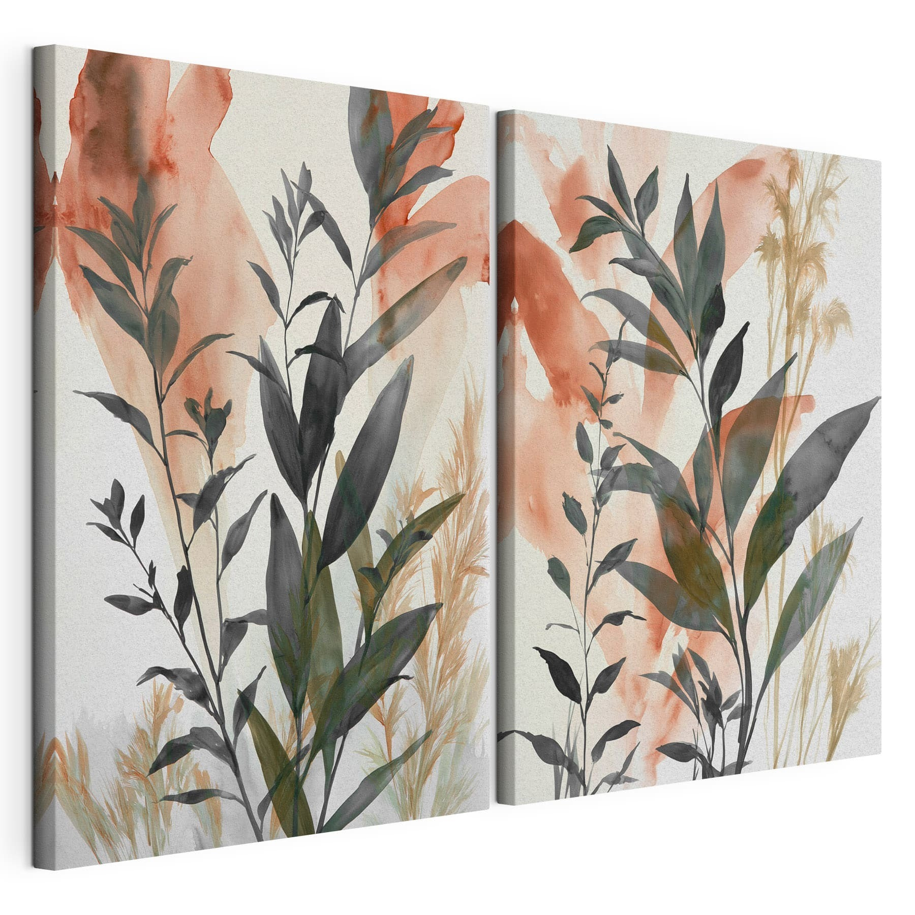 Painting of plants with leaves