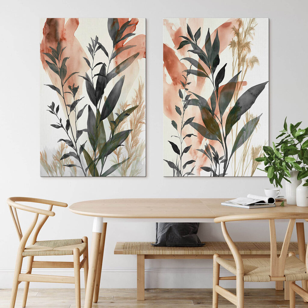 Painting of plants with leaves