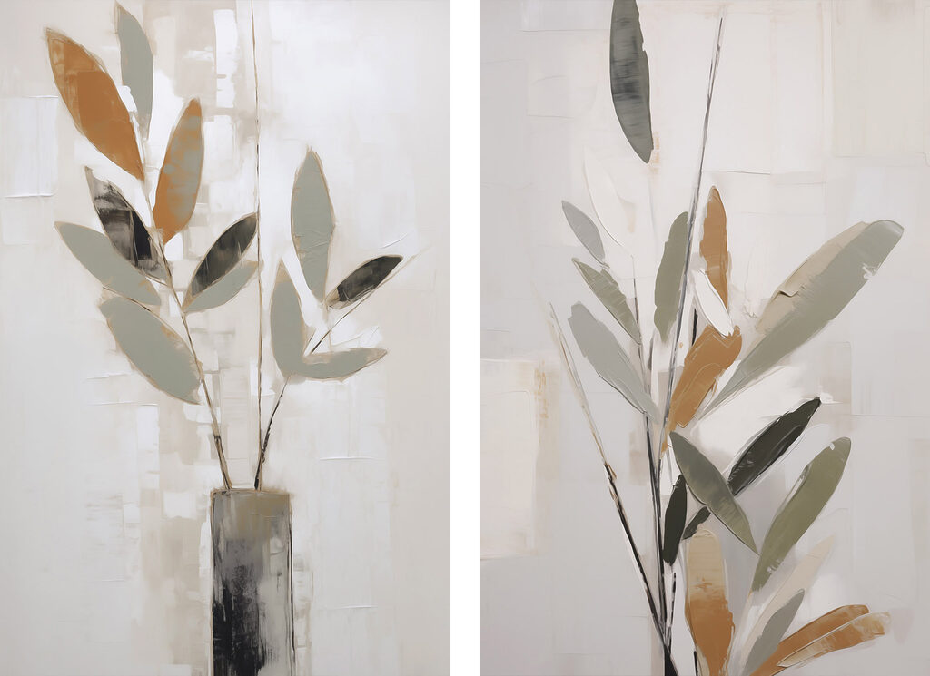 Painting of a plant in a vase