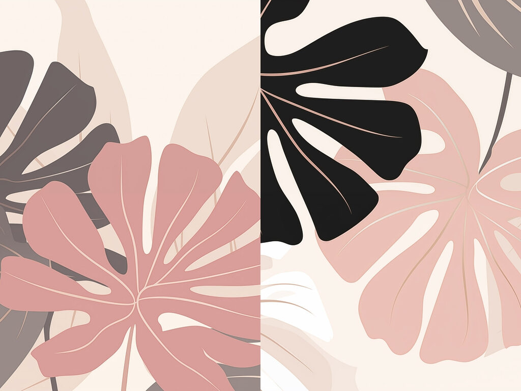 Elegant leaves in soft hues Elegant leaves in soft hues