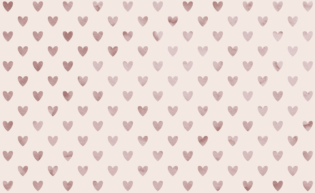 Pattern of hearts on a white background