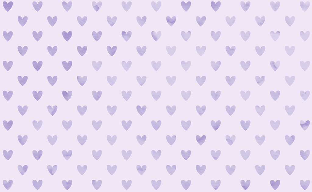 Purple hearts on a white background Purple hearts on a white background