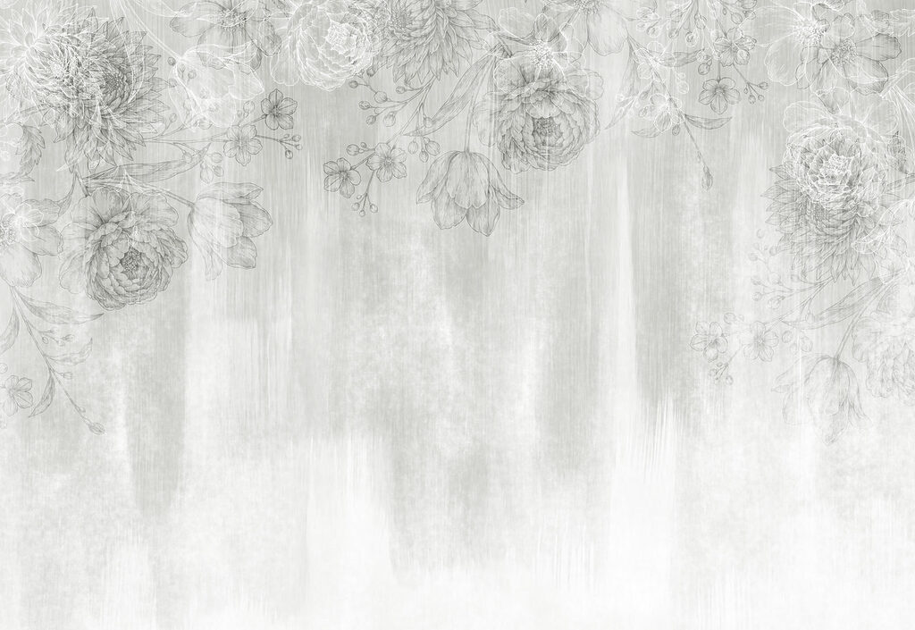White and gray floral pattern