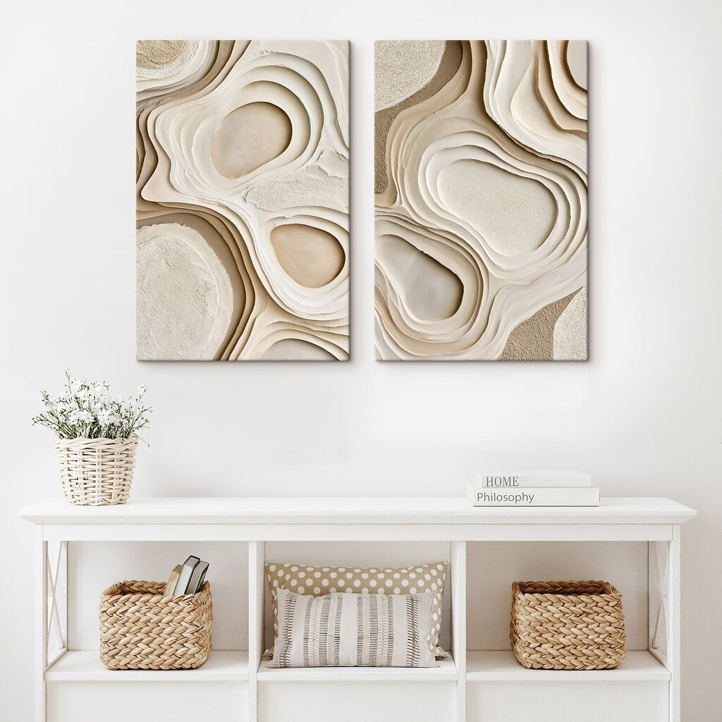 Organic shapes and flowing lines blend