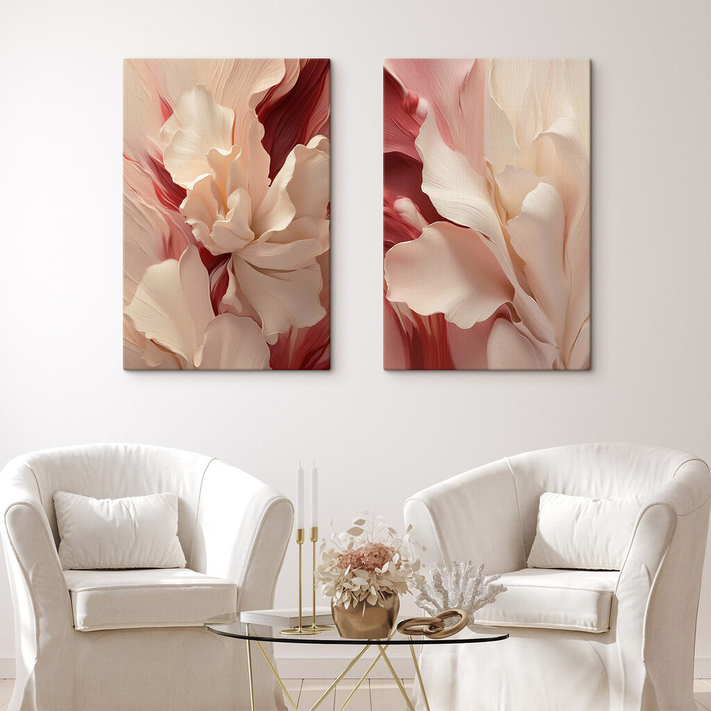 Collage of white and pink flowers