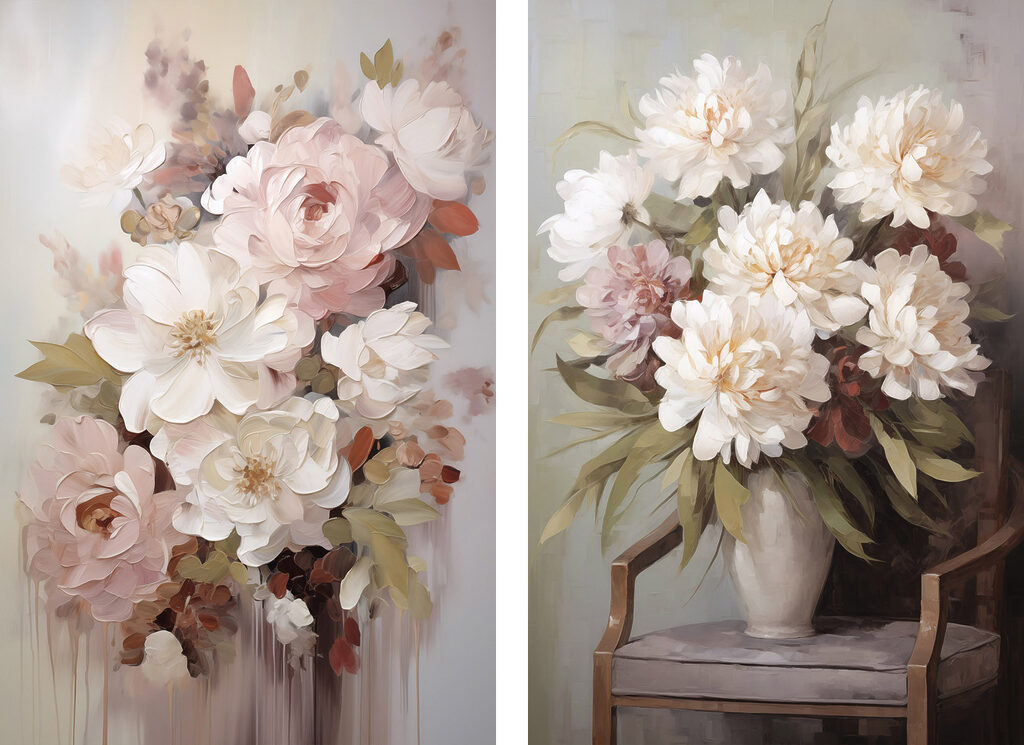 Painting of flowers in a vase