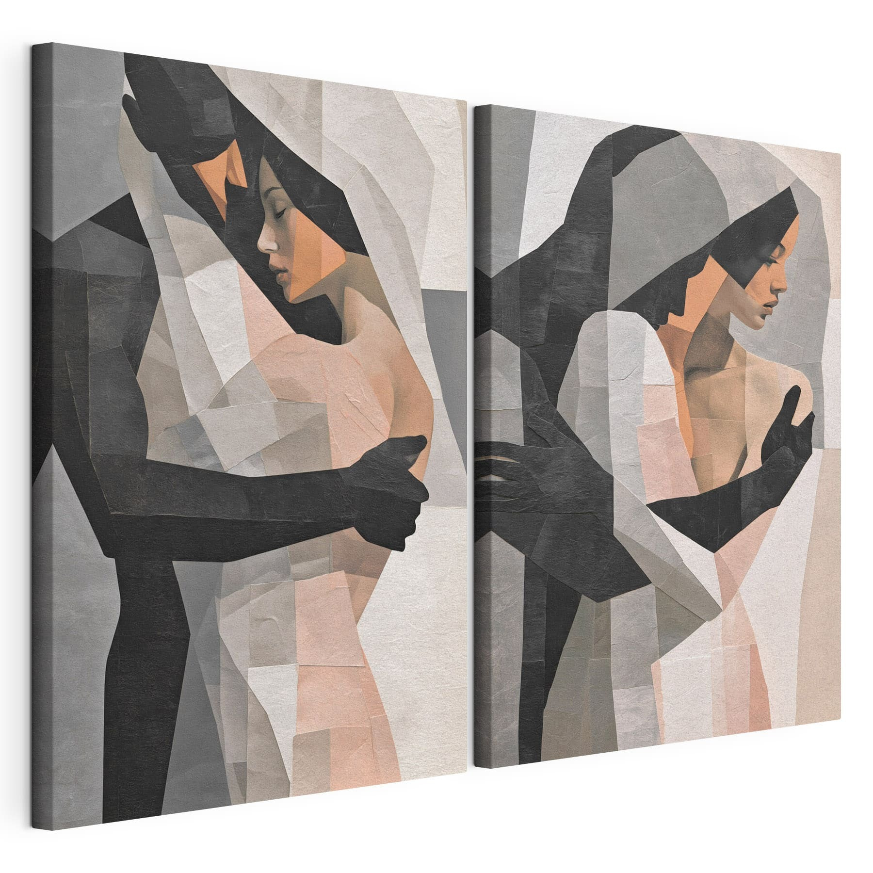 Collage of a couple of people hugging