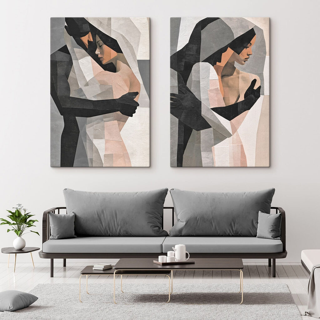 Collage of a couple of people hugging