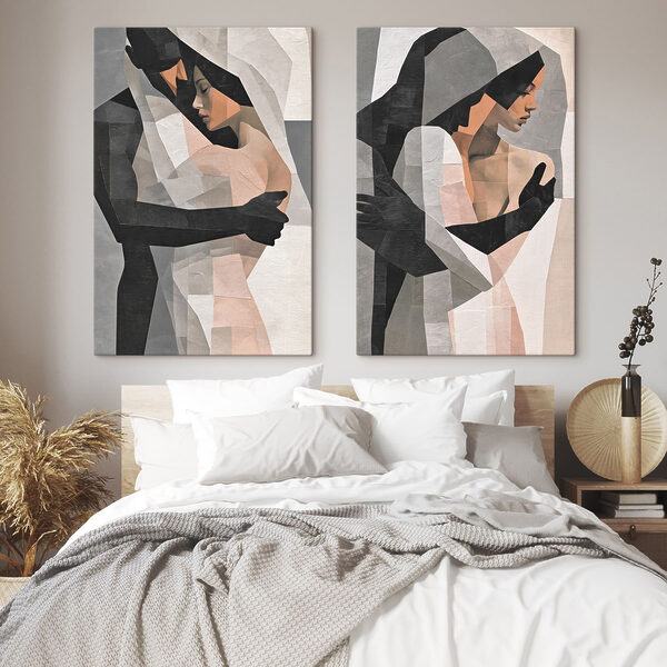 Collage of a couple of people hugging